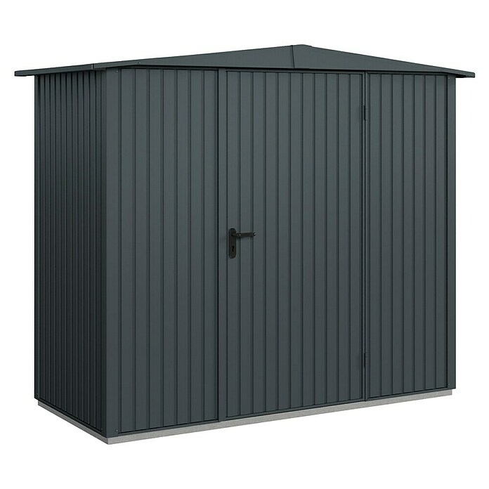 EcoStar Gerätehaus Trend-S Typ 1 (Außenbreite inkl. Dachüberstand: 258,8 cm, Außentiefe inkl. Dachüberstand: 121,3 cm, Anthrazitgrau, Einzeltür) | BAUHAUS