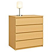 Cajonera montada (L x An x Al: 45 x 70 x 72 cm, Número de cajones: 4 ud., Haya, Frente en forma de J) | BAUHAUS