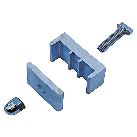 H+S Zauntechnik Befestigungsklemme (Passend für: Säulensystem UNI und ULI, Aluminium, 3 Stk.)