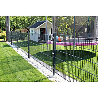 H+S Zauntechnik Zaunpfosten Uli 6040 GL 2,50m Anthrazit (L x B x H: 4,2 x 6,2 x 2,5 cm, Farbe: Anthrazit, Aluminium)