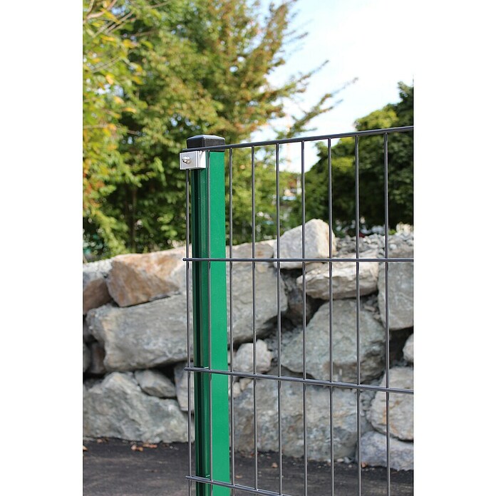 H+S Zauntechnik Zaunpfosten Uli 6040 GL 2,50 Grün (L x B x H: 4,2 x 6,2 x 250 cm, Farbe: Moosgrün, Aluminium) | BAUHAUS