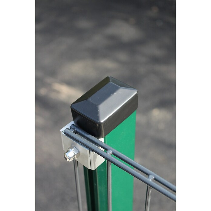 H+S Zauntechnik Zaunpfosten Uli 6040 GL 2,50 Grün (L x B x H: 4,2 x 6,2 x 250 cm, Farbe: Moosgrün, Aluminium) | BAUHAUS