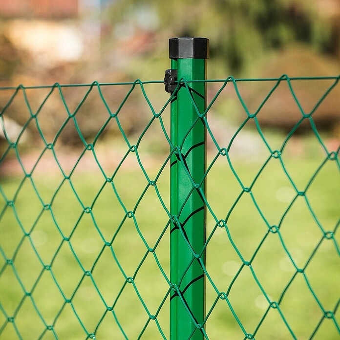 H+S Zauntechnik Zaunpfosten Oktavia (Höhe: 2 m, Durchmesser: 3,8 cm, RAL 6005, Stahl) | BAUHAUS