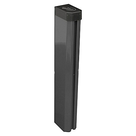 H+S Zauntechnik Zaunpfosten Uli 6040 GL 2,10m Anthrazit (L x B x H: 4,2 x 6,2 x 210 cm, Farbe: Anthrazit, Aluminium)
