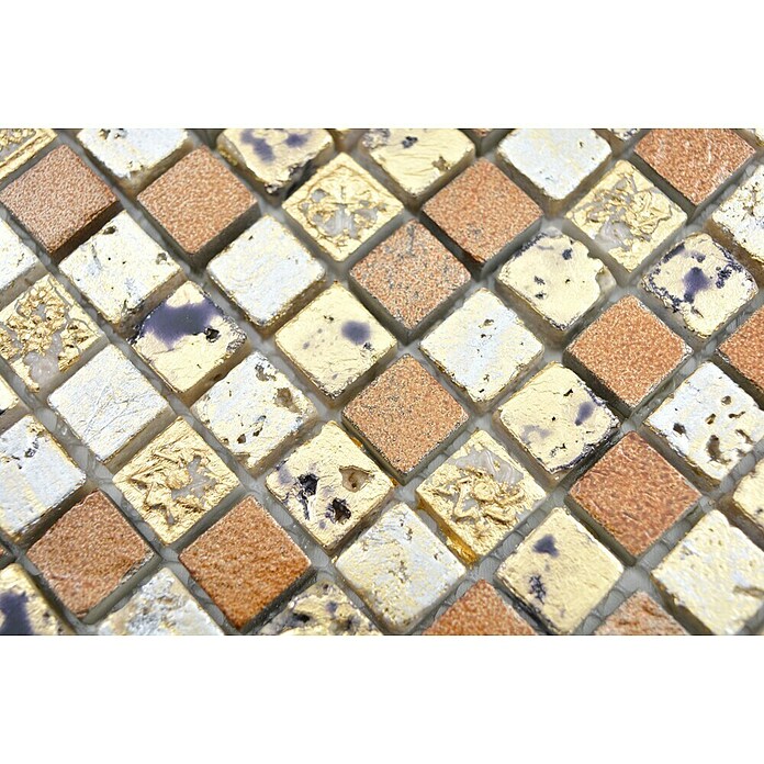 Mozaïektegel (30 x 30 cm, Goud/brons)