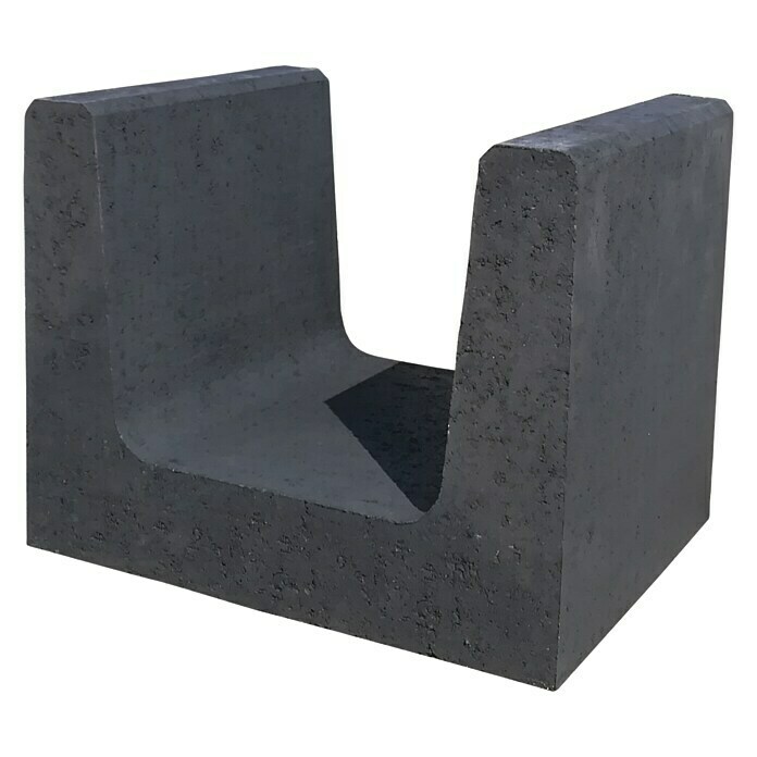 EHL U-SteinAnthrazit, 40 x 50 x 40 cm, Beton Right Side View