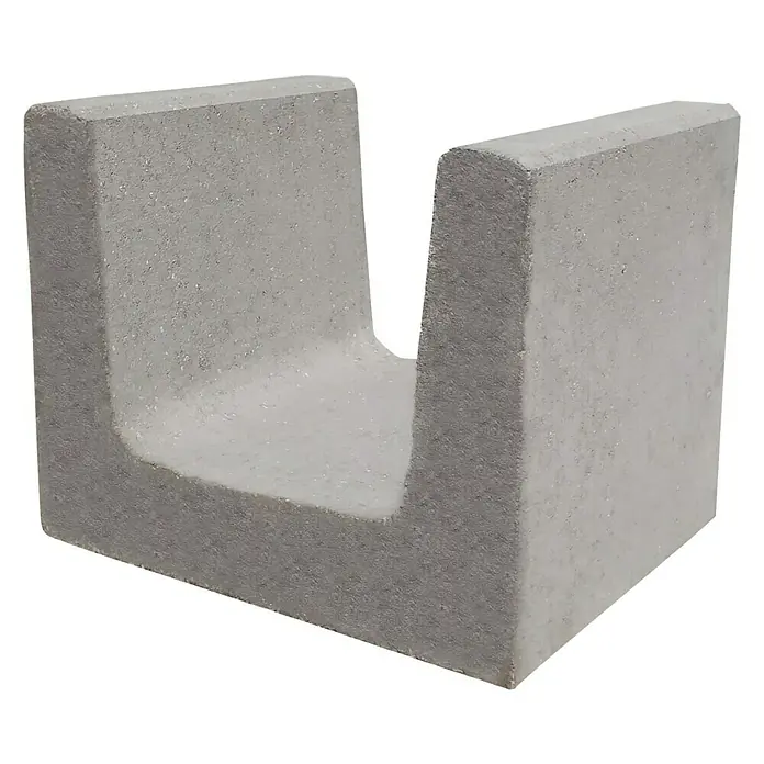 EHL U-Stein - Grau, 40 x 50 x 40 cm, Beton - Graues Beton-U-Profil zur linearen Entwässerung, ideal für den Garten- und Landschaftsbau. Robuste Bauweise für dauerhaften Einsatz im Außenbereich.