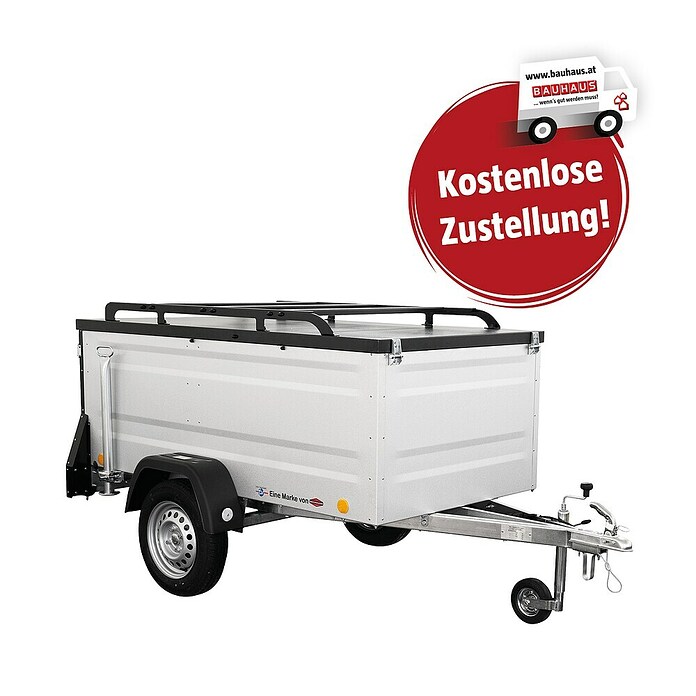 Anhänger KT-EU2 (Nutzlast: 520 kg, Einachser, Kasteninnenmaß: (L x B x H): 2020 x 1075 x 675 mm, Ungebremst) | BAUHAUS