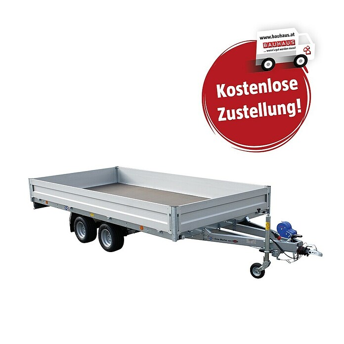 Anhänger HL-TBH4020/27-B (Nutzlast: 2 142 kg, Doppelachser, Kasteninnenmaß: (L x B x H): 4045 x 2020 x 300 mm, Gebremst) | BAUHAUS