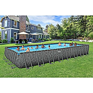Bestway Montažni bazen APX 365 s črpalko (Siva, 30.045 l, 956 x 488 x 132 cm)