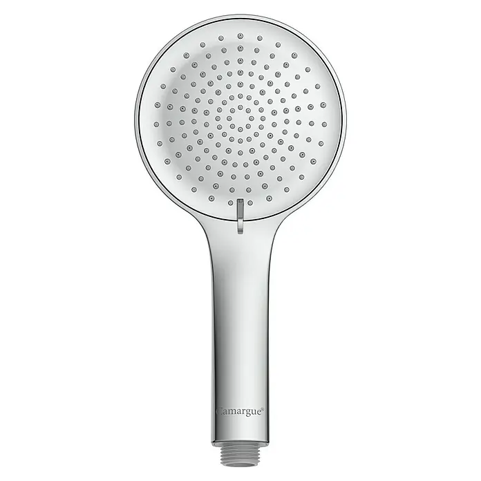 Camargue Set de ducha - Número de funciones: 3 ud., Negro, Brillante - Un cabezal de ducha de mano Camargue cromado con cabezal redondo y múltiples boquillas. Diseño brillante y moderno para el baño.