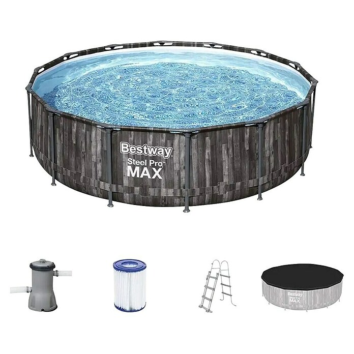 Bestway Bazen sa čeličnim okvirom Steel Pro MAX  (Ø x V: 427 x 107 cm, Smeđa, 13.030 l) | BAUHAUS
