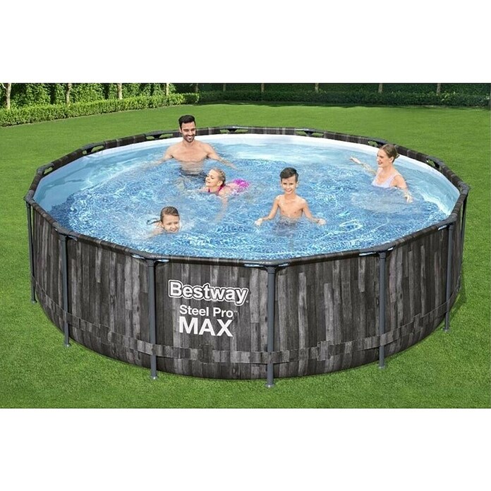 Bestway Bazen sa čeličnim okvirom Steel Pro MAX  (Ø x V: 427 x 107 cm, Smeđa, 13.030 l) | BAUHAUS