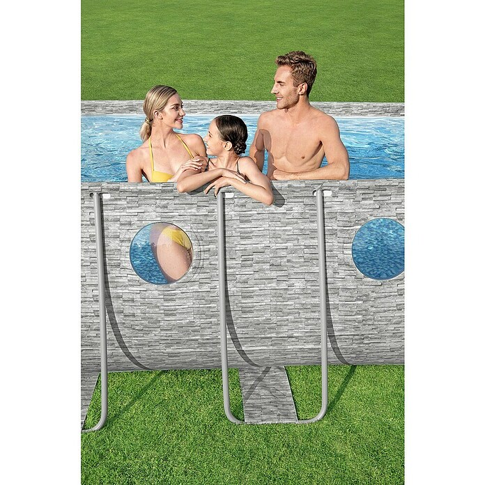 Bestway Bazen sa čeličnim okvirom Power Steel Swim Vista  (Siva, 13.430 l) | BAUHAUS