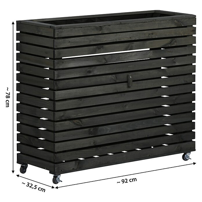 Dobar Hochbeet Rolla GR. XL (L x B x H: 78 x 32,5 x 92 cm, 75 l, Holz, Anthrazit) | BAUHAUS