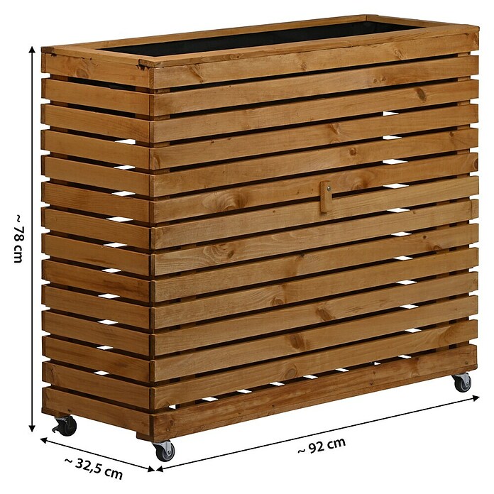 Dobar Hochbeet Rolla GR. XL (L x B x H: 78 x 32,5 x 92 cm, 75 l, Holz, Braun) | BAUHAUS
