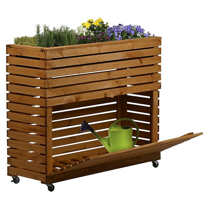 Dobar Hochbeet Rolla GR. XL (L x B x H: 78 x 32,5 x 92 cm, 75 l, Holz, Braun) | BAUHAUS