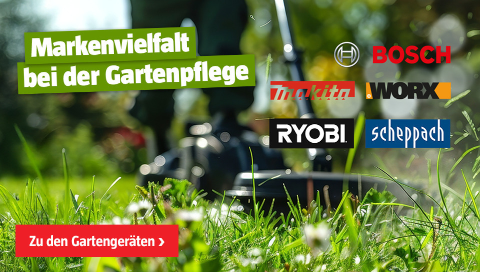 Markenvielfalt bei der Gartenpflege