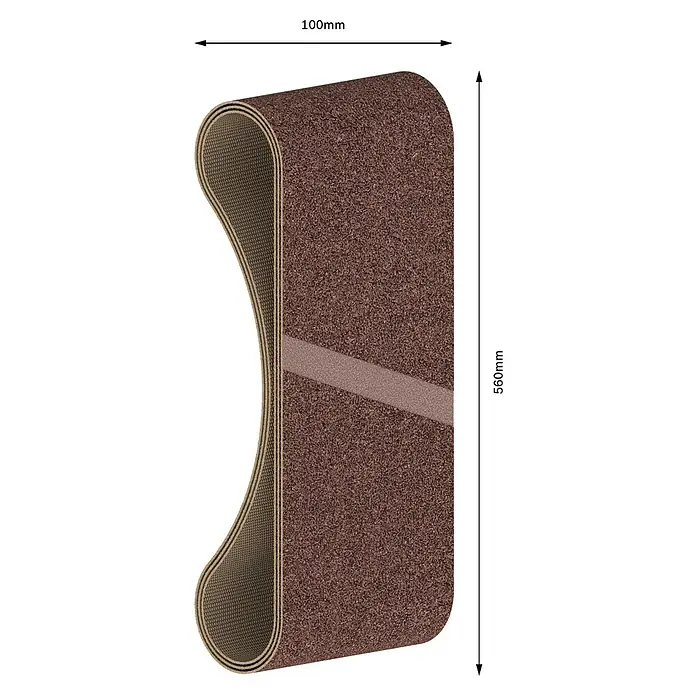 Bosch Schleifband-Set X440 Best for Wood and Paint - 100 x 560 mm, Körnung: 60 - 100, 3 Stk. - Brauner Schleifband, 100x560mm, mit strukturierter Oberfläche und sichtbarer Netzunterlage.