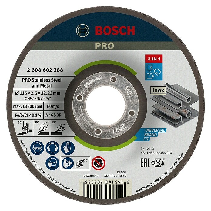 Bosch Professional Trennscheibe A 46 S BF (Durchmesser Scheibe: 115 mm, Stärke Scheibe: 2,5 mm)