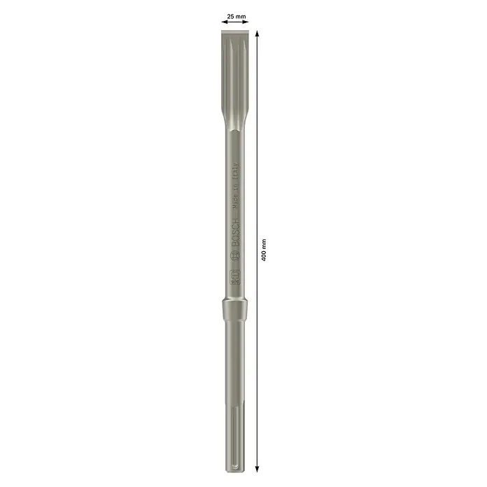 Bosch Flachmeißel R-Tec Sharp - Länge: 400 mm, SDS Max - Grauer Bosch SDS Max Meißelbohrer, 25mm breit und 400mm lang.