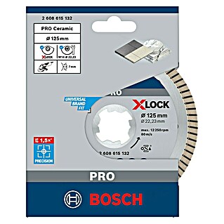 Bosch Professional X-Lock Diamant-Trennscheibe Best for Ceramic (125 mm, Geeignet für: Keramik)