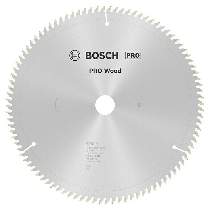 Bosch Disco de sierra (Diámetro: 305 mm, Orificio: 30 mm, Número de dientes: 96 dientes)