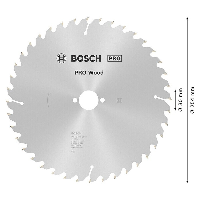 Bosch Disco de sierra (Diámetro: 254 mm, Orificio: 30 mm, Número de dientes: 60 dientes)