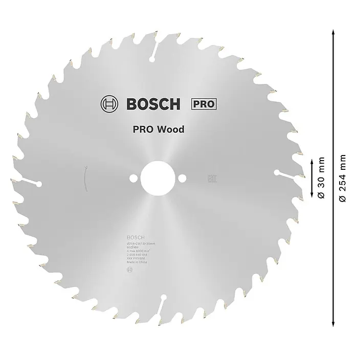 Bosch Kreissägeblatt Pro Wood - 254 mm, Bohrung: 30 mm, Anzahl Zähne: 30 Stk. - Bosch PRO Wood Kreissägeblatt aus Metall, 254mm Durchmesser, 60 Zähne, zum Holzschneiden.