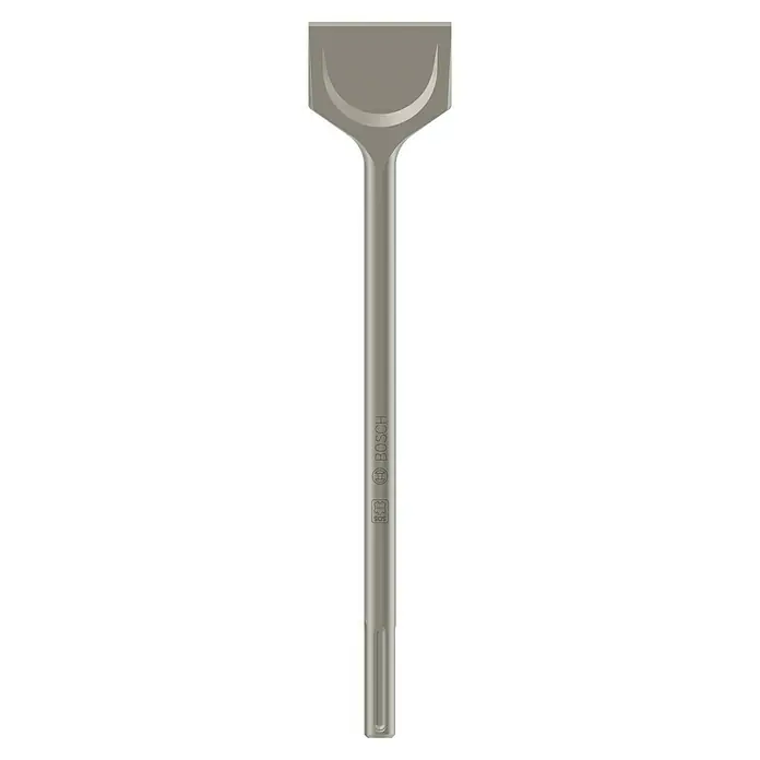 Bosch Spatmeißel Long Life - SDS Max, Breite: 80 mm, 1 Stk. - Ein Bohrer mit dem Markennamen Bosch und einer SDS-Schaftaufnahme. Ideal für Abbruch- und Sanierungsarbeiten in Beton und Mauerwerk.