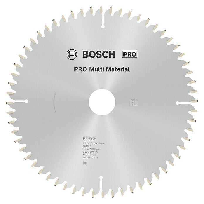 Bosch Kreissägeblatt (216 mm, Bohrung: 30 mm, 60 Zähne)