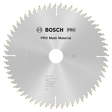 Bosch Kreissägeblatt Multi Material (216 mm, Bohrung: 30 mm, Anzahl Zähne: 60 Stk.)