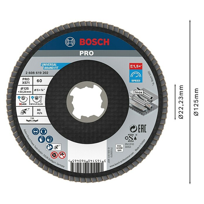 Bosch Disco de corte X571 Best for Metal (Apto para: Metal, Diámetro disco: 125 mm, Grano: 60, 1 ud.) | BAUHAUS