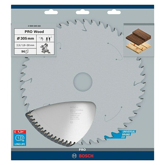Bosch Disco de sierra (Diámetro: 305 mm, Orificio: 30 mm, Número de dientes: 96 dientes)