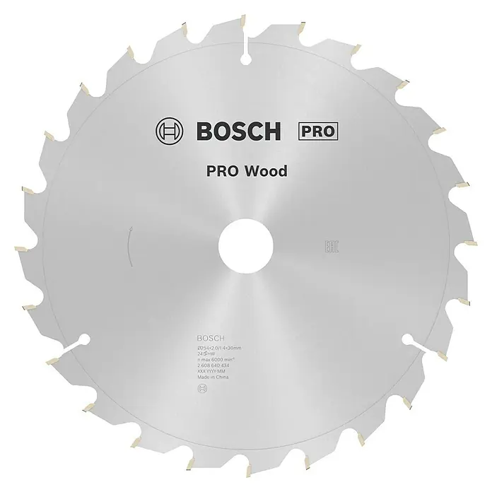 Bosch Kreissägeblatt Optiline Wood - 254 mm, Bohrung: 30 mm, Anzahl Zähne: 24 Stk. - Bosch Pro Wood Kreissägeblatt mit Hartmetallzähnen, ideal für präzise Holzschnitte, hohe Leistung und lange Lebensdauer.