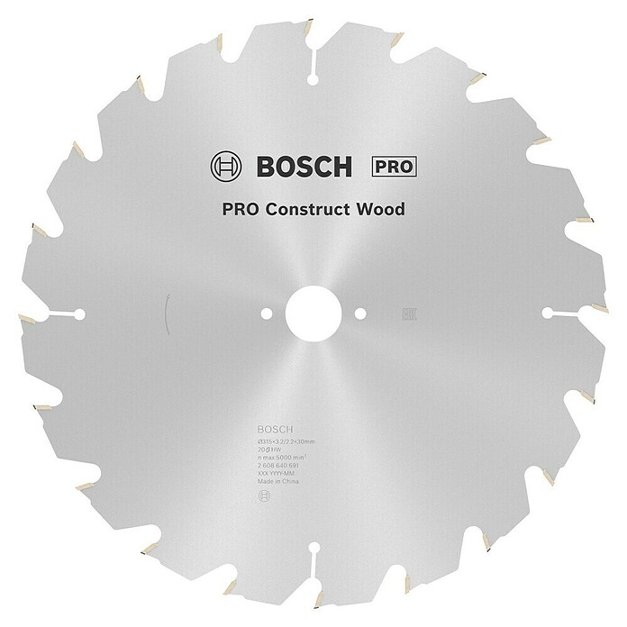 Bosch List krožne žage Construction Wood  (315 mm, Izvrtina: 30 mm, Število zobcev: 20 kos) | 2555 - Kreissägeblätter | BCDB - Zubehör Sägen | BCD - Maschinenzubehör | BC - Maschinenzubehör | B - Werkz/Masch/Maschzubeh/Auto | BAUHAUS