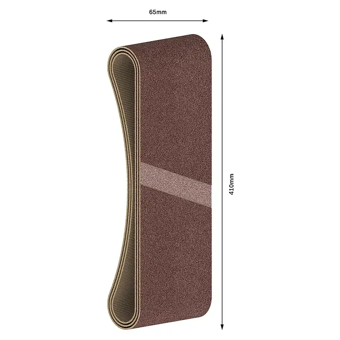 Bosch Schleifband-Set X440 Best for Wood and Paint - 65 x 410 mm, Körnung: 60 - 100, 3 Stk. - Braunes Schleifband, 65x410mm, mit Schleiffläche und Geweberücken.