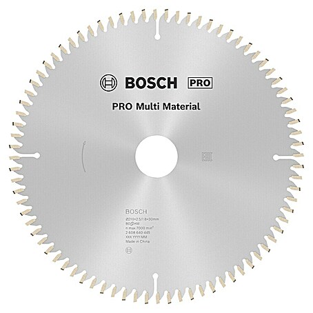 Bosch Kreissägeblatt Multi Material (210 mm, Bohrung: 30 mm, Anzahl Zähne: 80 Stk.)