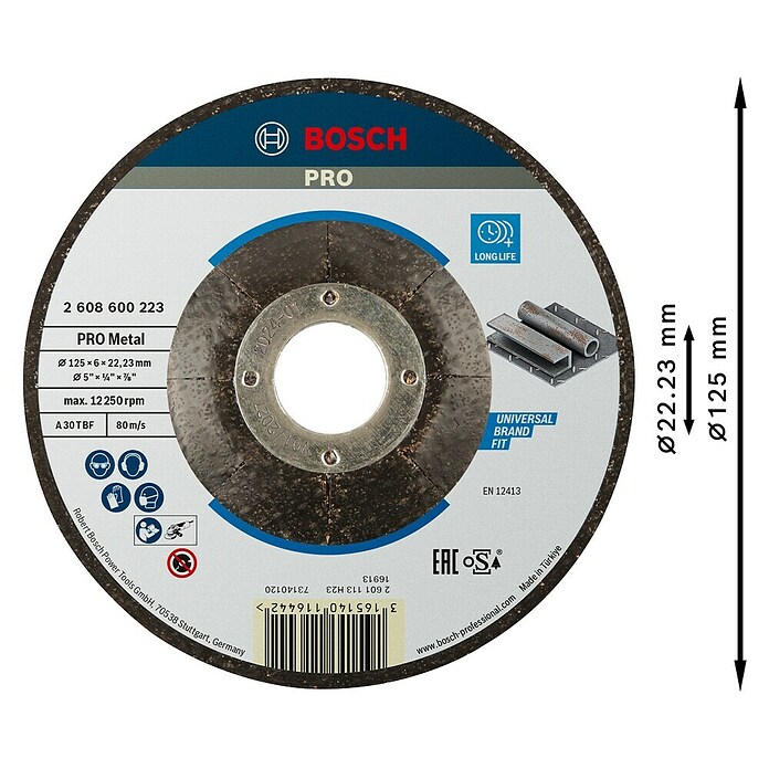 Bosch Schruppscheibe (Geeignet für: Metall, Stärke Scheibe: 6 mm)