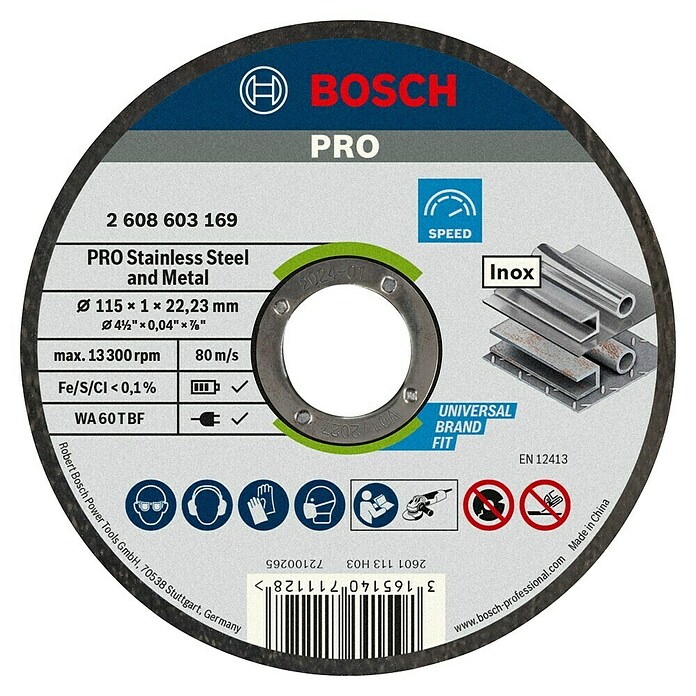 Bosch Rezni disk  (Promjer rezne ploče: 115 mm, Debljina plohe: 1 mm, 10 Kom.) | BAUHAUS