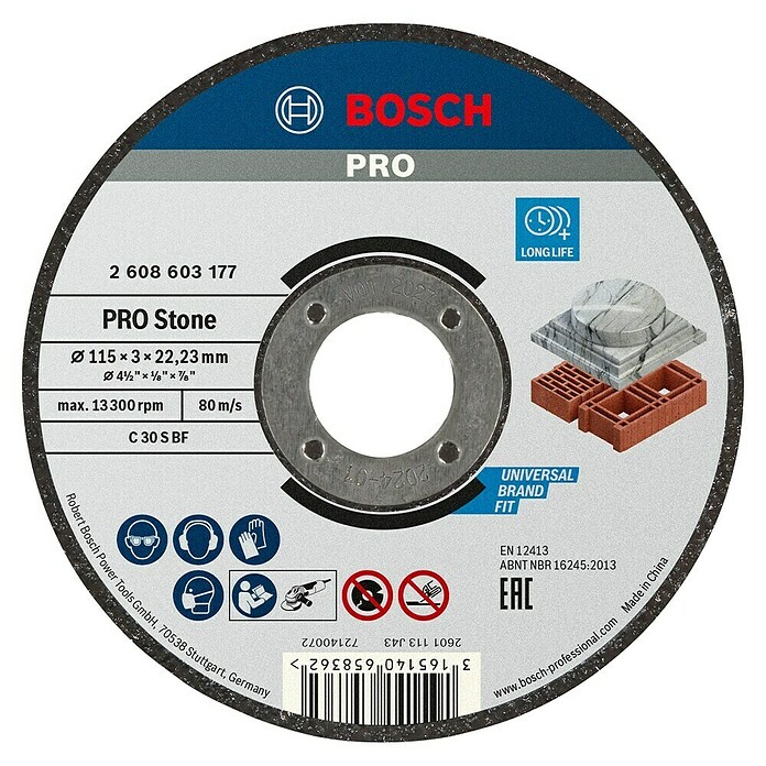 Bosch Professional Trennscheibe Expert for Stone (Durchmesser Scheibe: 115 mm, Geeignet für: Stein)