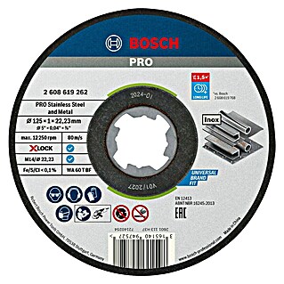 Bosch Professional X-Lock Trennscheibe Standard for Inox (Geeignet für: Metall, Durchmesser Scheibe: 125 mm, 1 Stk.)