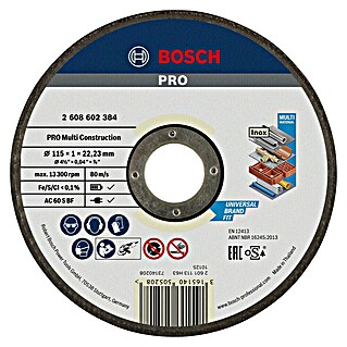 Bosch Trennscheibe Rapido Multi Construction (Durchmesser Scheibe: 115 mm, Geeignet für: Baustellenmaterialien)