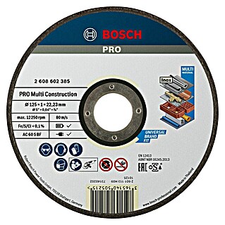 Bosch Trennscheibe Rapido Multi Construction (Durchmesser Scheibe: 125 mm, Geeignet für: Baustellenmaterialien)