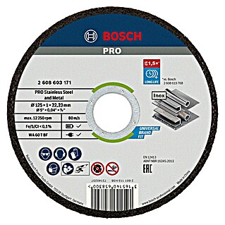Bosch Trennscheibe Inox Rapido (Durchmesser Scheibe: 125 mm, Stärke Scheibe: 1 mm, 10 Stk.)
