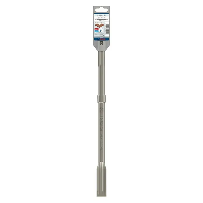 Bosch Flachmeißel R-Tec Sharp - Länge: 400 mm, SDS Max - Abgebildet ist ein Bosch SDS max-Spitzmeißel, 25 x 400 mm, ideal zum Stemmen und Aufbrechen von Beton und Mauerwerk.