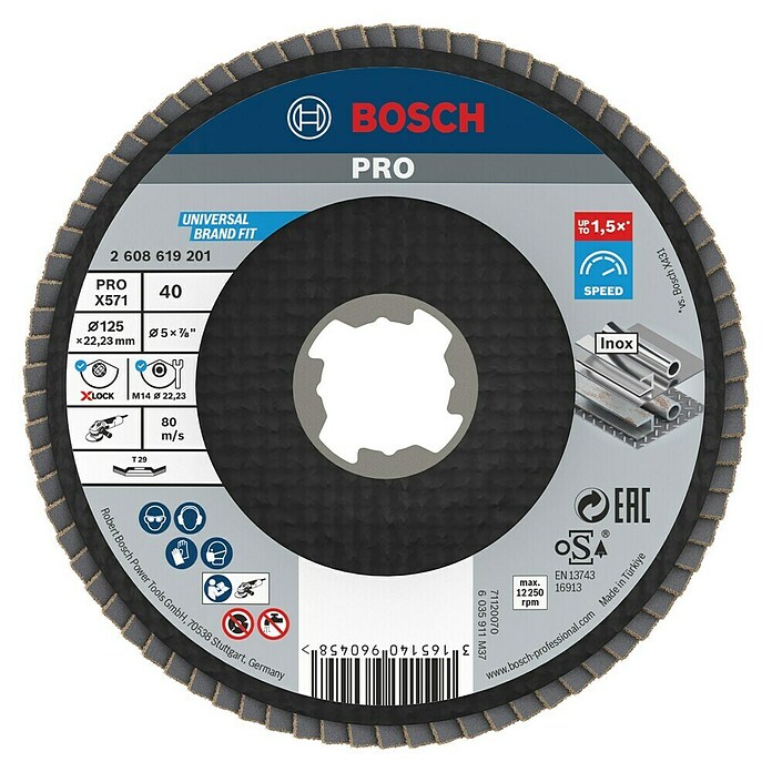Bosch Disco de corte X571 Best for Metal (Apto para: Metal, Diámetro disco: 125 mm, Grano: 40, 1 ud.) | BAUHAUS