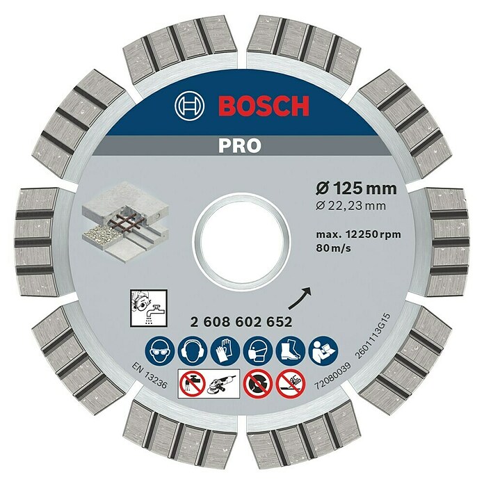 Bosch Professional Diamant-Trennscheibe (Durchmesser Scheibe: 125 mm, Höhe Segment: 12 mm) | BAUHAUS
