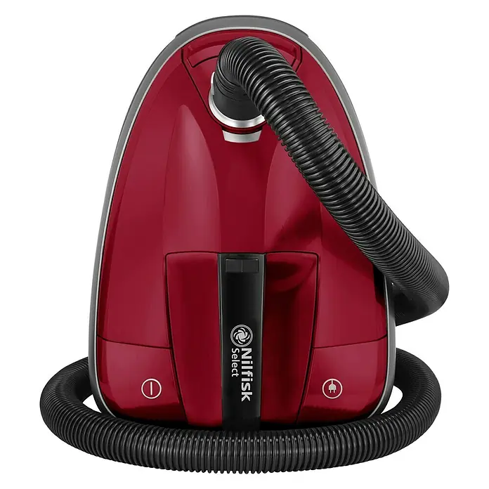 Nilfisk Elektro-Staubsauger Select DRCL13E08A2 Classic - 450 W, Behältervolumen: 3,1 l - Roter Nilfisk Select Staubsauger mit schwarzem Schlauch. Kompaktes Design für effiziente Reinigung und einfache Handhabung im Haushalt.