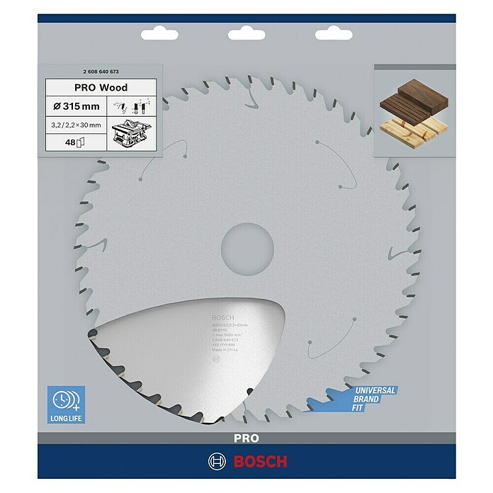 Bosch Kreissägeblatt Optiline Wood (315 mm, Bohrung: 30 mm, Anzahl Zähne: 48 Stk.) | BAUHAUS
